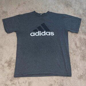 Adidas Men T-Shirt Size Medium Grey Short Sleeve Cotton Round Neck Comfortable